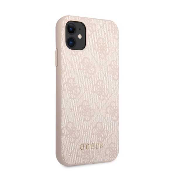 Guess iPhone 11 4G Metal Gold Logo (GUHCN61G4GFPI) hátlap, tok, rózsaszín