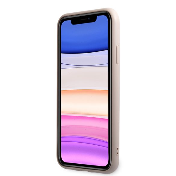 Guess iPhone 11 4G Stripe (GUHCN61G4GLPI) hátlap, tok, rózsaszín