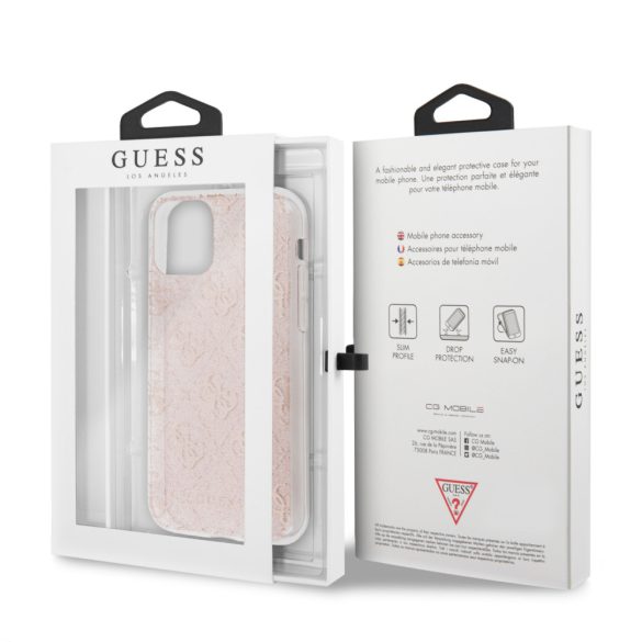 Guess iPhone 11 4G Glitter Diamond (GUHCN61PCU4GLPI) hátlap, tok, rózsaszín