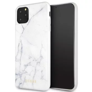   Guess GUHCN65HYMAWH iPhone 11 Pro Max hátlap, tok, Marble, fehér