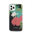 Guess iPhone 11 Pro Max Flower Shiny N.1 (GUHCN65IMLFL01) hátlap, tok, mintás, fekete