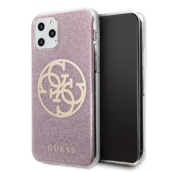   Guess iPhone 11 Pro Max 4G Glitter Circle (GUHCN65PCUGLPI) hátlap, tok, rózsaszín