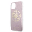 Guess iPhone 11 Pro Max 4G Glitter Circle (GUHCN65PCUGLPI) hátlap, tok, rózsaszín