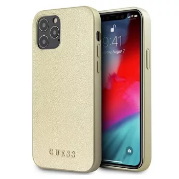   Guess GUHCP12LIGLGO iPhone 12 Pro Max 6.7" hátlap, tok Iridescent, arany