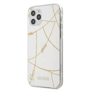   Guess GUHCP12LPCUCHWH Gold Chain Collection iPhone 12 Pro Max 6,7", hátlap, tok, fehér