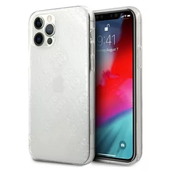   Guess GUHCP12M3D4GTR iPhone 12/12 Pro 6.1" hátlap, tok 4G 3D Pattern Collection, átlátszó