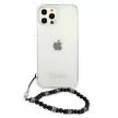 Guess GUHCP12MKPSBK iPhone 12/12 Pro 6.1", átlátszó hátlap, tok Pearl, fekete