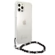 Guess GUHCP12MKPSBK iPhone 12/12 Pro 6.1", átlátszó hátlap, tok Pearl, fekete