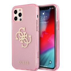   Guess iPhone 12/12 Pro 4G Full Glitter (GUHCP12MPCUGL4GPI) hátlap, tok, rózsaszín