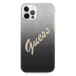 Guess GUHCP12MPCUGLSBK iPhone 12/12 Pro 6.1" hátlap, tok Glitter Gradient Script, fekete