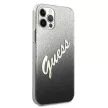 Guess GUHCP12MPCUGLSBK iPhone 12/12 Pro 6.1" hátlap, tok Glitter Gradient Script, fekete