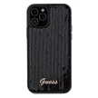 Guess Sequin Script Metal hátlap, tok iPhone 12/12 Pro, fekete