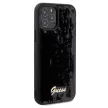 Guess Sequin Script Metal hátlap, tok iPhone 12/12 Pro, fekete
