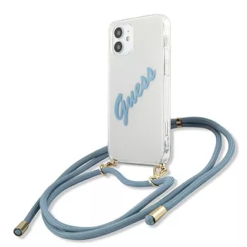   Guess GUHCP12SCRTVSBL Script Vintage iPhone 12 mini 5,4", hátlap, tok, kék