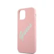 Guess iPhone 12 Mini Silicone Vintage (GUHCP12SLSVSPG) hátlap, tok, rózsaszín