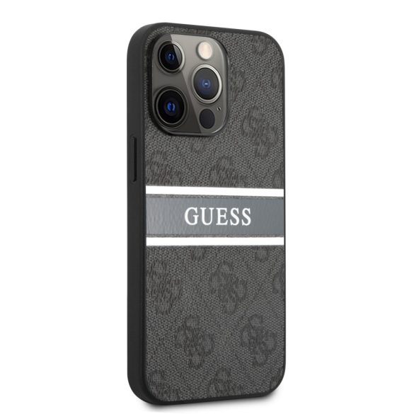 Guess iPhone 13 Pro 4G Stripe (GUHCP13L4GDGR) hátlap, tok, szürke