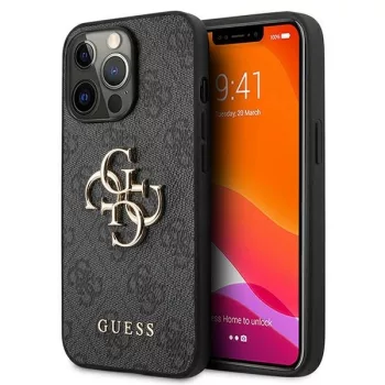   Guess GUHCP13L4GMGGR iPhone 13 Pro/13 6.1" hátlap, tok 4G Big Metal Logo, szürke
