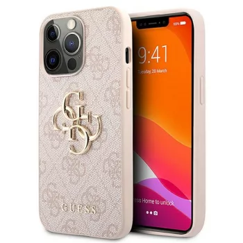   Guess tok iPhone 13 Pro/13 6,1" GUHCP13L4GMGPI rózsaszín kemény tok 4G nagy fém logóhoz
