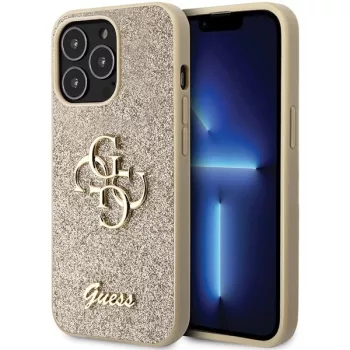   Guess GUHCP13LHG4SGD Glitter Script Big 4G iPhone 13/13 Pro 6.1" hátlap, tok, arany