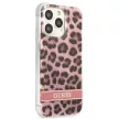 Guess GUHCP13LHSLEOP iPhone 13 Pro/13 6.1" hátlap, tok Leopard, rózsaszín
