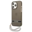 Guess GUHCP13LHTSGSK iPhone 13 Pro/13 6.1" hátlap, tok Translucent Stap, fekete