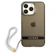 Guess GUHCP13LHTSGSK iPhone 13 Pro/13 6.1" hátlap, tok Translucent Stap, fekete