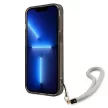 Guess GUHCP13LHTSGSK iPhone 13 Pro/13 6.1" hátlap, tok Translucent Stap, fekete