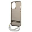 Guess GUHCP13LHTSGSK iPhone 13 Pro/13 6.1" hátlap, tok Translucent Stap, fekete