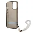 Guess GUHCP13LHTSGSK iPhone 13 Pro/13 6.1" hátlap, tok Translucent Stap, fekete