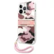Guess GUHCP13LKCABPI iPhone 13 Pro/13 6.1" hátlap, tok Camo Strap Collection, rózsaszín