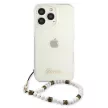 Guess GUHCP13LKPSWH iPhone 13 Pro/13 6.1" hátlap, tok, fehér Pearl, átlátszó