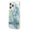 Guess GUHCP13LLFLSN iPhone 13 Pro/13 6.1" hátlap, tok Flower Liquid Glitter, zöld