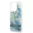 Guess GUHCP13LLFLSN iPhone 13 Pro/13 6.1" hátlap, tok Flower Liquid Glitter, zöld