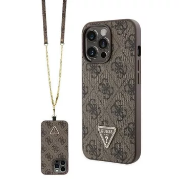   Guess GUHCP13LP4TDSCPW hátlap, tok iPhone 13 Pro/13 Crossbody 4G Metal Logo, barna