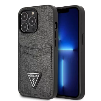   Guess iPhone 13 Pro 4G Saffiano Double Card (GUHCP13LP4TPK) hátlap, tok, fekete