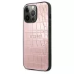 Guess GUHCP13LPCRBPI iPhone 13 Pro/13 6,1" hátlap, tok Croco Strap Collection, rózsaszín