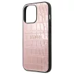 Guess GUHCP13LPCRBPI iPhone 13 Pro/13 6,1" hátlap, tok Croco Strap Collection, rózsaszín