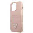 Guess iPhone 13 Pro Saffiano Double Card (GUHCP13LPSATPP) hátlap, tok, rózsaszín