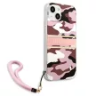 Guess GUHCP13MKCABPI Camo Strap Collection iPhone 13 6.1" różowy /, hátlap, tok, rózsaszín