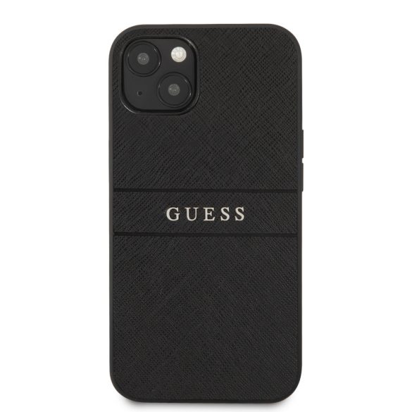 Guess iPhone 13 Saffiano Leather (GUHCP13MPSASBBK) hátlap, tok, fekete
