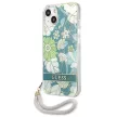Guess GUHCP13SHFLSN Flower Strap iPhone 13 mini 5.4", hátlap, tok, zöld, színes