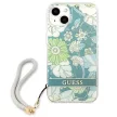 Guess GUHCP13SHFLSN Flower Strap iPhone 13 mini 5.4", hátlap, tok, zöld, színes