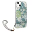 Guess GUHCP13SHFLSN Flower Strap iPhone 13 mini 5.4", hátlap, tok, zöld, színes