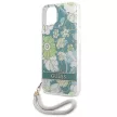 Guess GUHCP13SHFLSN Flower Strap iPhone 13 mini 5.4", hátlap, tok, zöld, színes