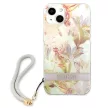 Guess GUHCP13SHFLSU iPhone 13 mini 5.4" hátlap, tok Flower Strap, lila