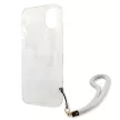 Guess GUHCP13SHFLSU iPhone 13 mini 5.4" hátlap, tok Flower Strap, lila