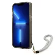 Guess GUHCP13SHTSGSK Translucent Stap iPhone 13 mini 5.4", hátlap, tok, fekete