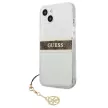 Guess GUHCP13SKB4GBR 4G Brown Strap Charm iPhone 13 mini 5,4" hátlap, tok, átlátszó