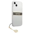 Guess GUHCP13SKB4GBR 4G Brown Strap Charm iPhone 13 mini 5,4" hátlap, tok, átlátszó