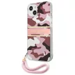 Guess GUHCP13SKCABPI Camo Strap Collection iPhone 13 mini 5.4", hátlap, tok, rózsaszín